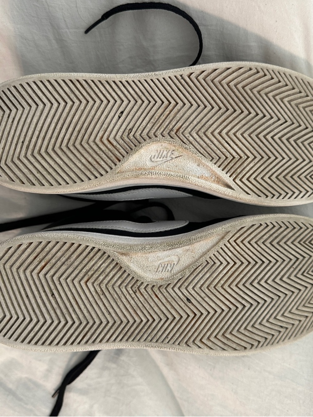 Nike Black and White Mid-Top Sneakers with White Swoosh - Picture 4 of 4